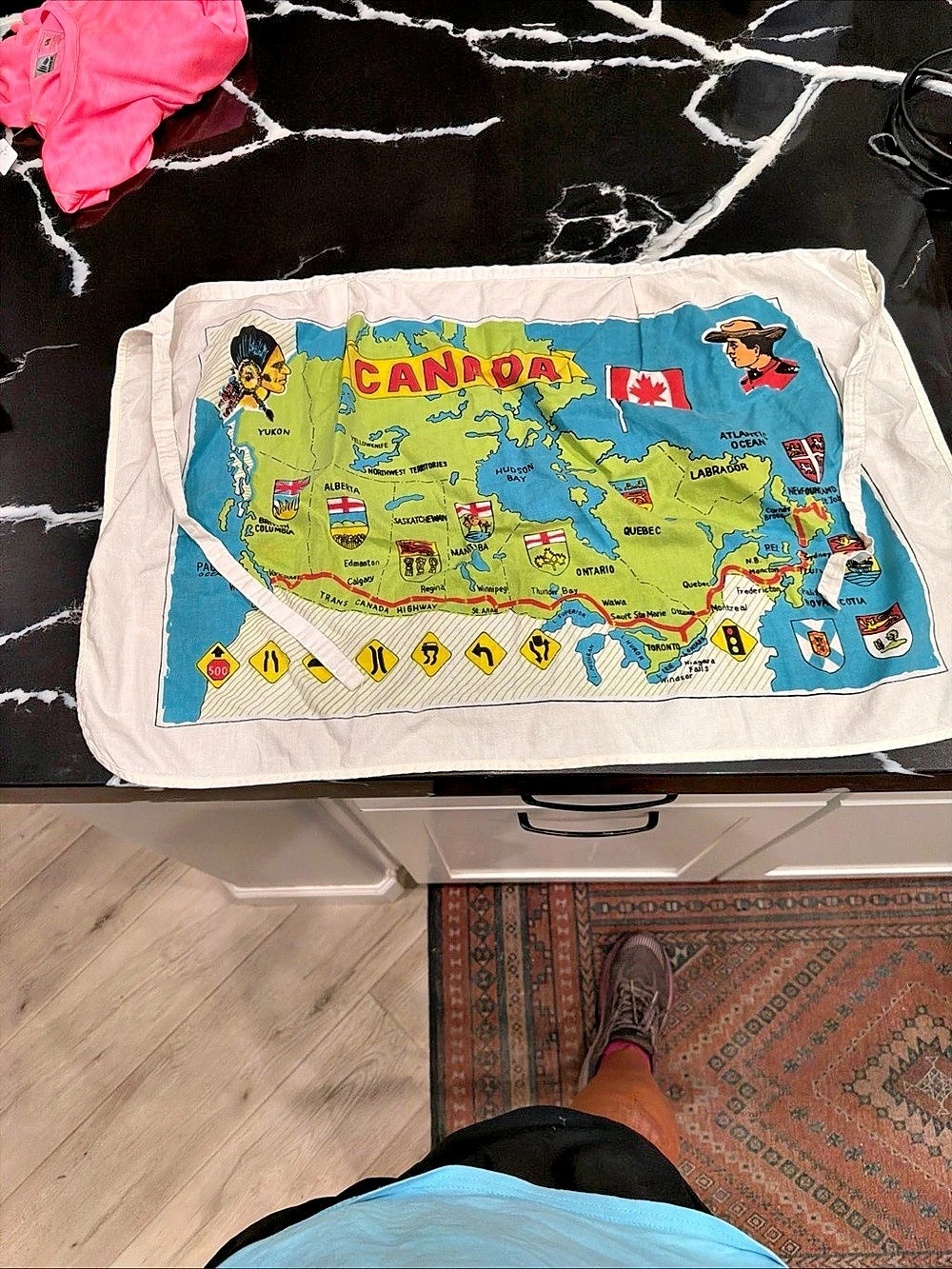 Canada Map Kitchen Textile Blue Green